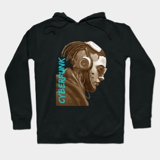 cyberpunk cyborg sepia golden Hoodie